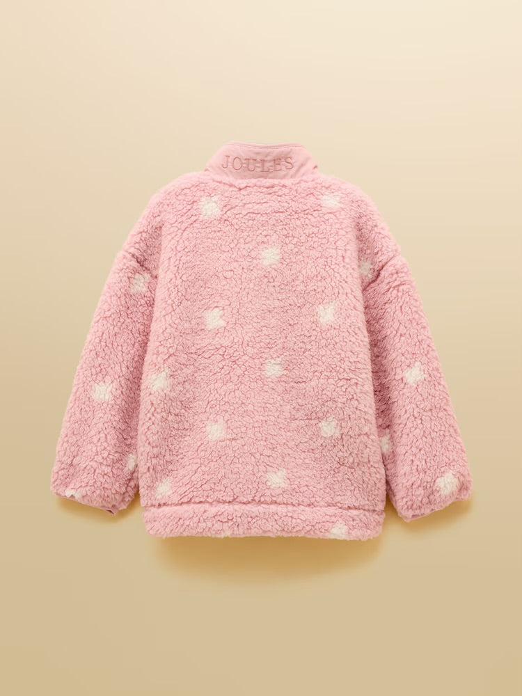 Joules Girls Tilly Pink Spot Fleece Ay545433 Clothing 3YRS / Pink,4YRS / Pink,5YRS / Pink,6YRS / Pink,8YRS / Pink