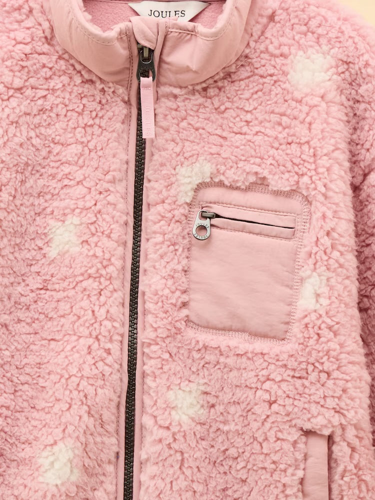 Joules Girls Tilly Pink Spot Fleece Ay545433 Clothing 3YRS / Pink,4YRS / Pink,5YRS / Pink,6YRS / Pink,8YRS / Pink