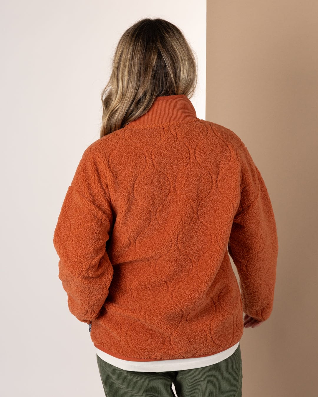 Saltrock Womens Jarvis Jacquard Fleece Burnt Orange Clothing S / Orange,M / Orange,L / Orange