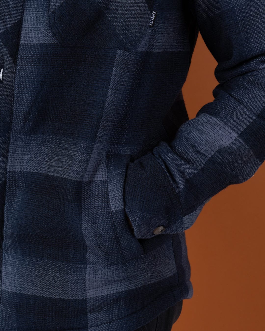 Saltrock Mens Woody Sherpa Lined Shacket Blue Clothing S / Blue,M / Blue,L / Blue,XL / Blue