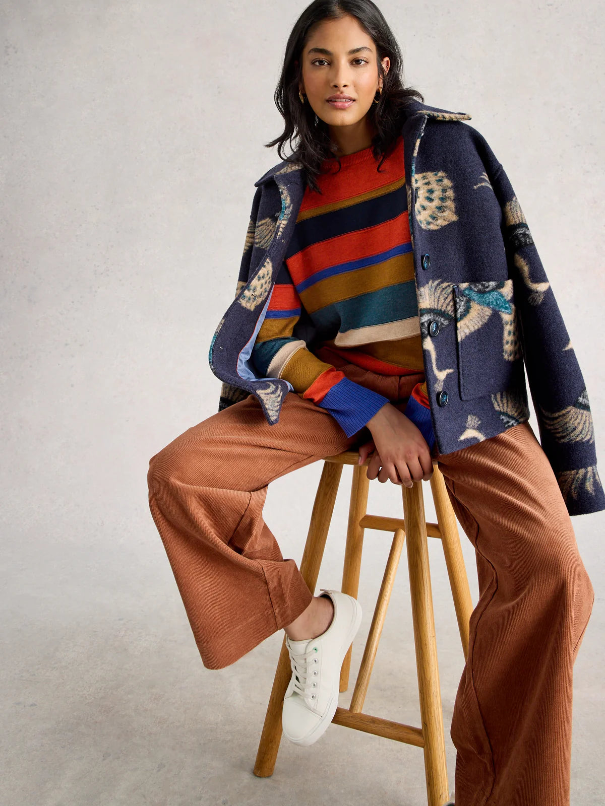 White Stuff Womens Olive Stitch Stripe Jumper 444646 Multi Stripe Clothing UK8 / Multi,UK10 / Multi,UK12 / Multi,UK14 / Multi,UK16 / Multi