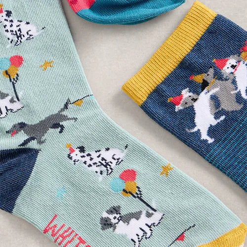 White Stuff Womens 3 Pack Socks 444803 Party Dogs Clothing UK3-5 / Multi,UK6-8 / Multi