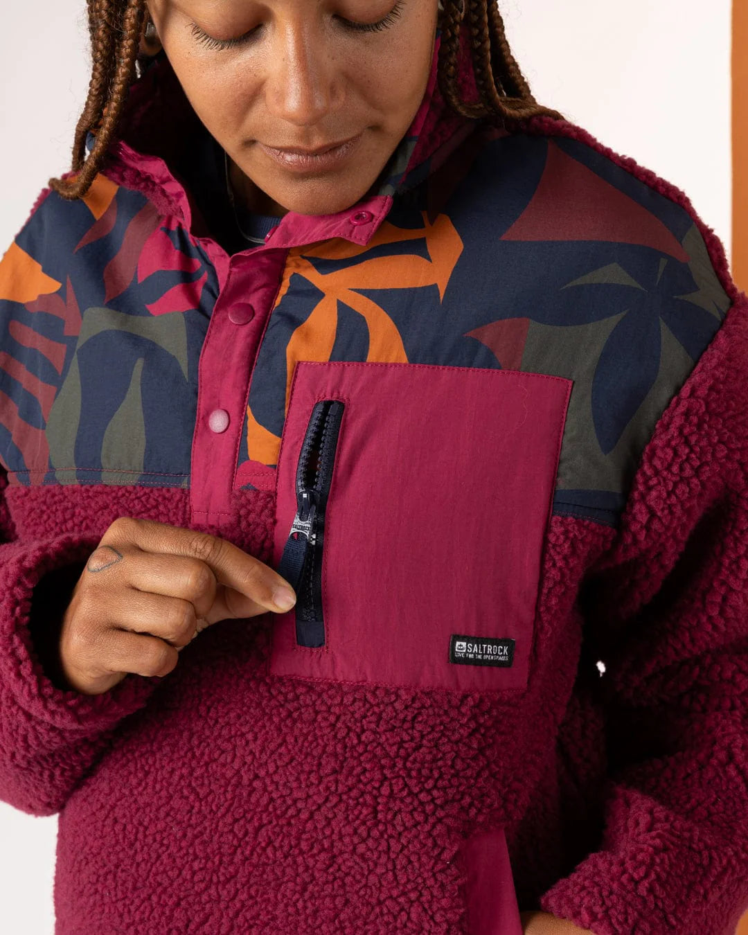 Saltrock Womens Balance Panel Fleece Lhj22502054 Dark Pink Clothing S / Pink,M / Pink,L / Pink