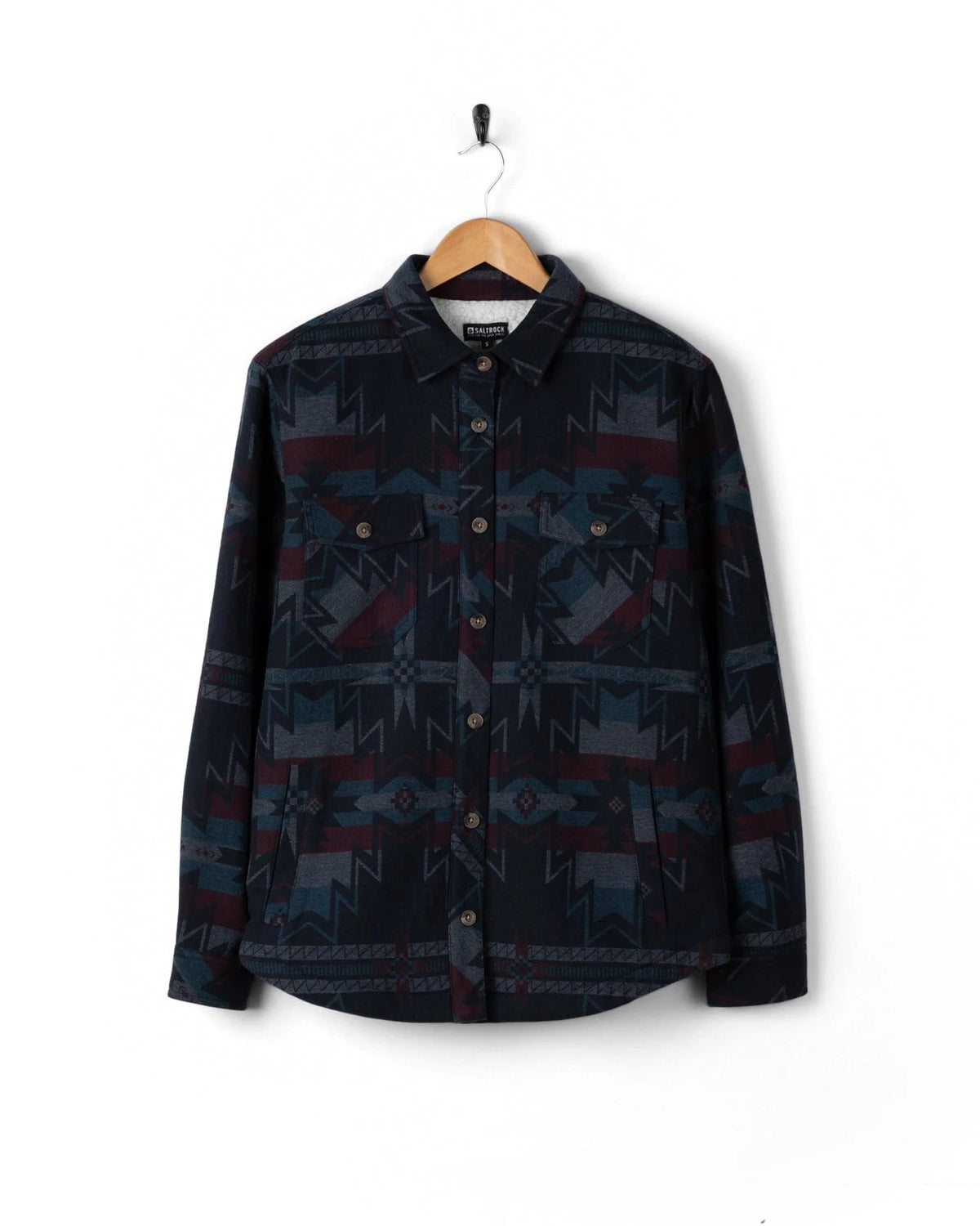 Saltrock Womens Stella Aztec Shacket Jfq22502027 Blue Clothing S / Blue,M / Blue,L / Blue