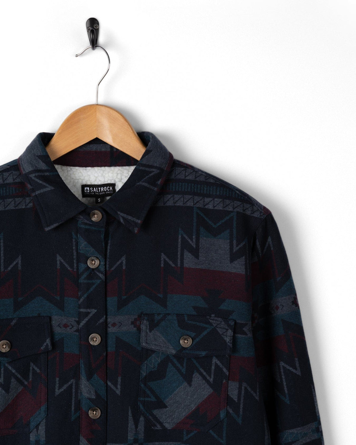 Saltrock Womens Stella Aztec Shacket Jfq22502027 Blue Clothing S / Blue,M / Blue,L / Blue