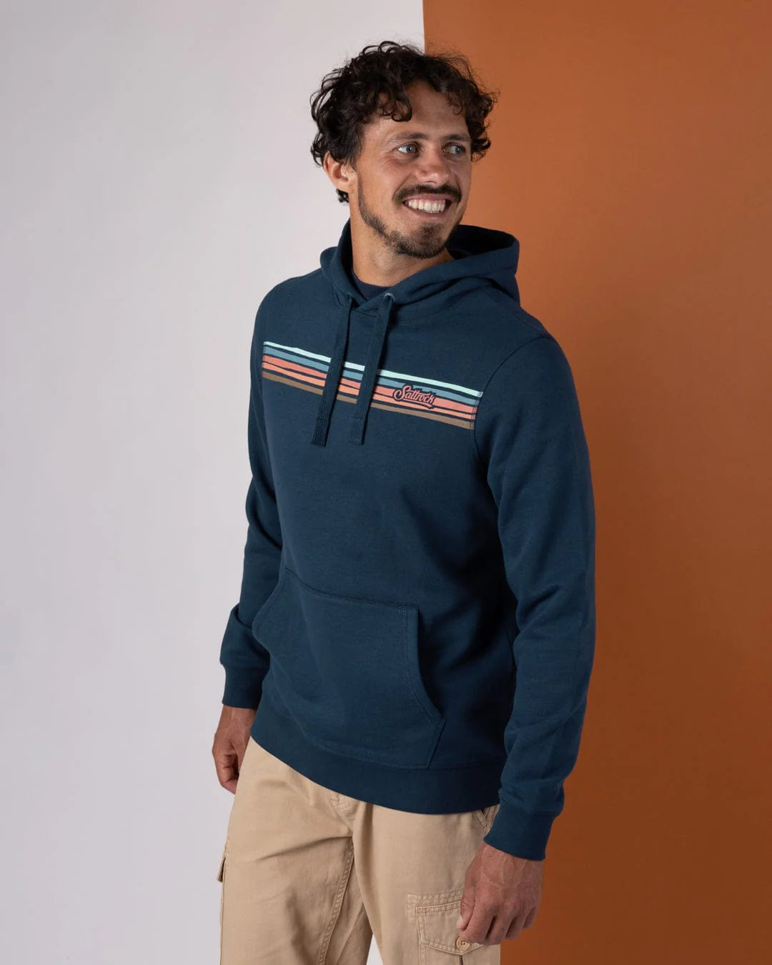 Saltrock Mens Torn Stripe Hoodie Hwf12502032 Blue Clothing S / Blue,M / Blue,L / Blue,XL / Blue