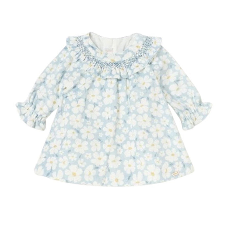 Mayoral Baby Girls Velvet Dress 2840 Pale Blue Clothing 2-4M / Pale Blue,4-6M / Pale Blue,6-9M / Pale Blue,12M / Pale Blue,18M / Pale Blue