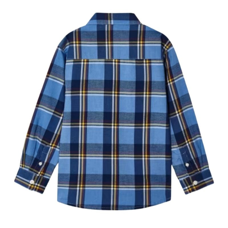 Mayoral Boys Checked Shirt 4111 Blue Clothing 3YRS / Blue,4YRS / Blue,5YRS / Blue,6YRS / Blue,7YRS / Blue,8YRS / Blue,9YRS / Blue