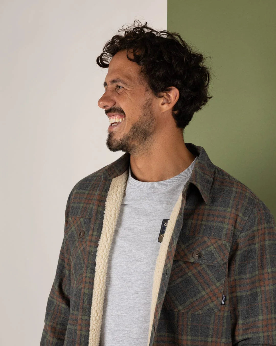 Saltrock Mens Woody Sherpa Lined Shacket Scq12302073 Grey Clothing S / Grey,M / Grey,L / Grey,XL / Grey