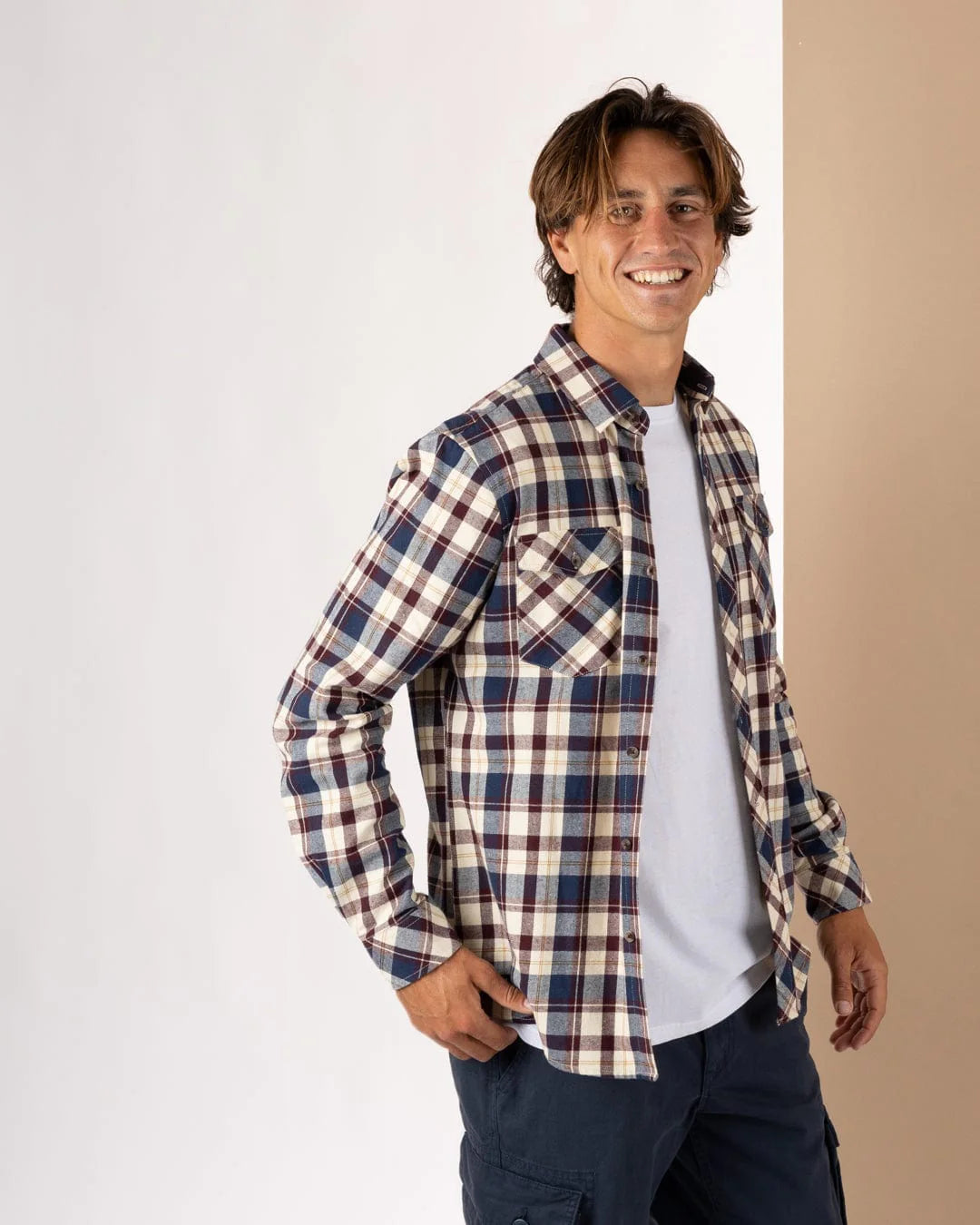 Saltrock Mens Miles Shirt Sfl12401038 Dark Purple Check Clothing S / Purple,M / Purple,L / Purple,XL / Purple