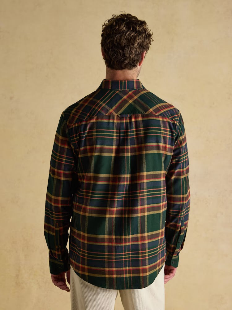 Joules Mens Brushed Flannel Shirt Aw5549 Green Check Clothing M / Green,L / Green,XL / Green,XXL / Green