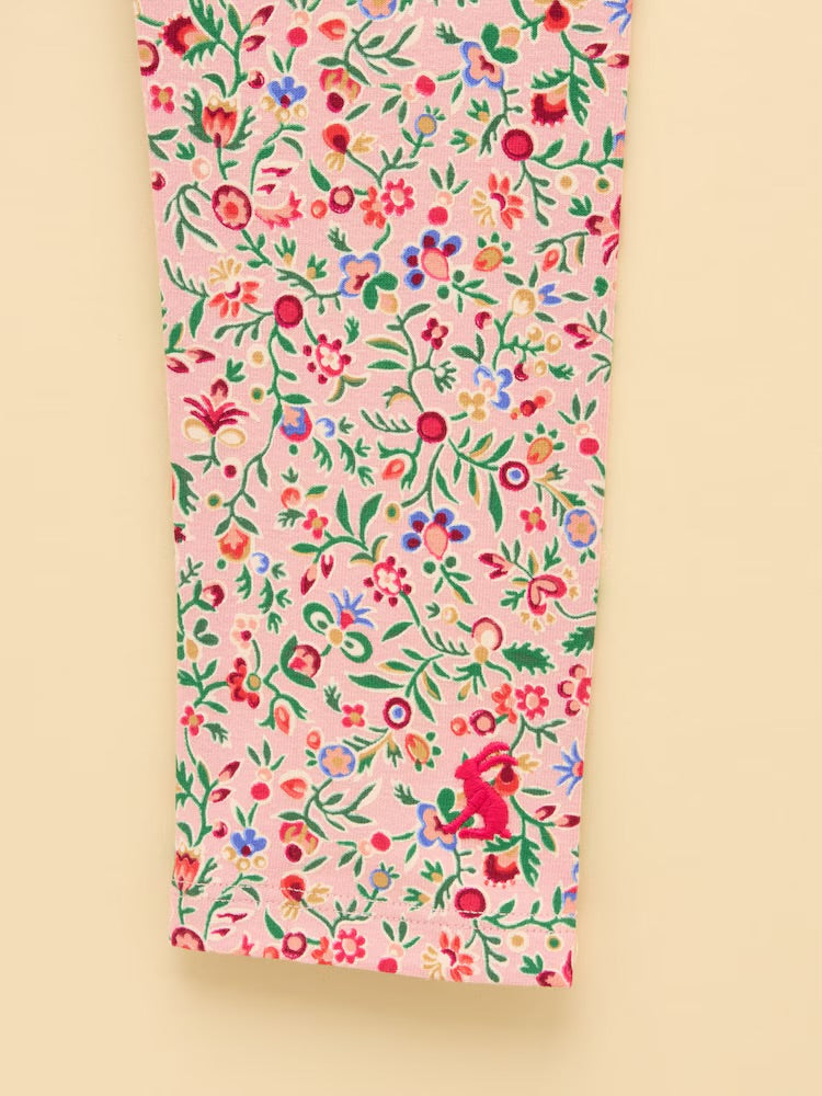 Joules Girls Pink Ditsy Leggings F12-828 Clothing 4YRS / Multi,5YRS / Multi,6YRS / Multi,7YRS / Multi,8YRS / Multi