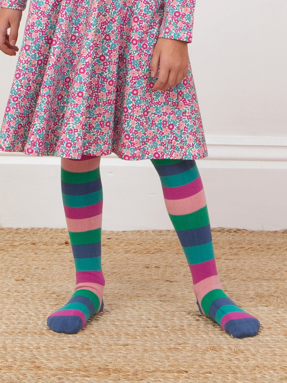 Kite Girls Stripy Tights 54-7287 Teal Clothing 2-4YRS / Multi,4-6YRS / Multi,6-8YRS / Multi,8-10YRS / Multi