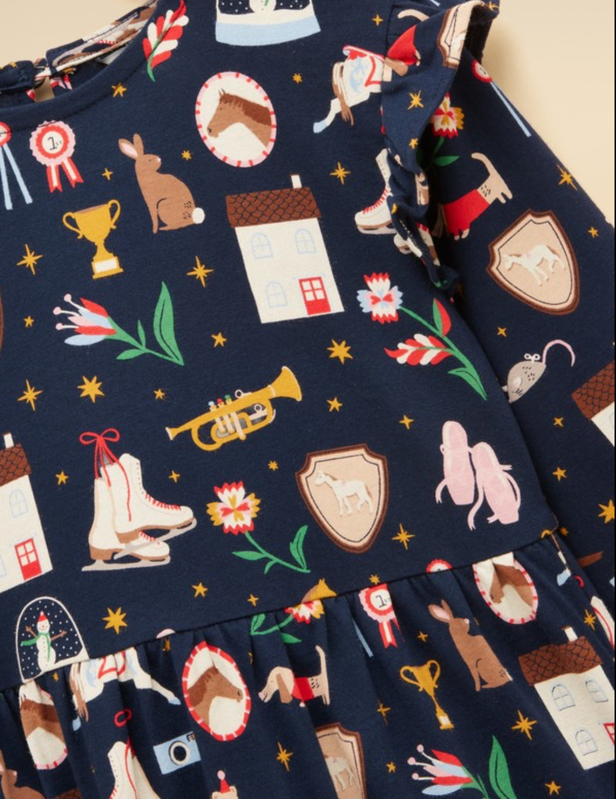 Joules Girls Evie Dress F1264534 Navy Clothing 4YRS / Navy,5YRS / Navy,6YRS / Navy,8YRS / Navy