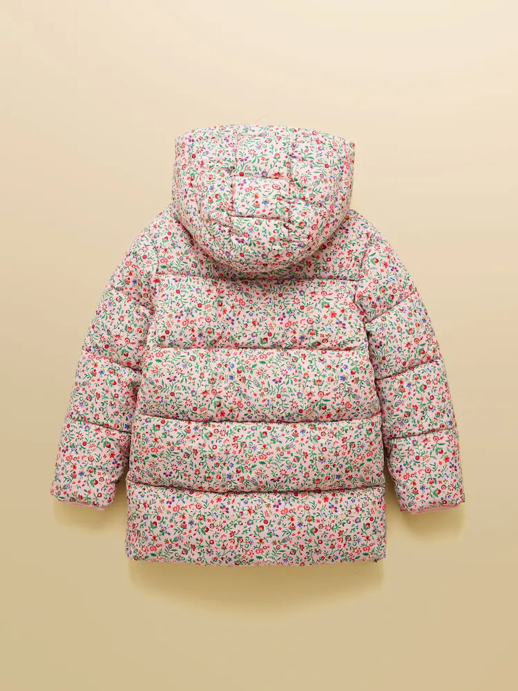 Joules Girls Emmeline Coat An291732 Pink Ditsy Clothing 2YRS / Pink,3YRS / Pink,4YRS / Pink,5YRS / Pink,6YRS / Pink,8YRS / Pink