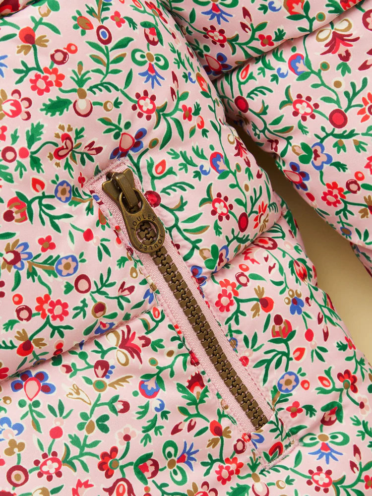 Joules Girls Emmeline Coat An291732 Pink Ditsy Clothing 2YRS / Pink,3YRS / Pink,4YRS / Pink,5YRS / Pink,6YRS / Pink,8YRS / Pink