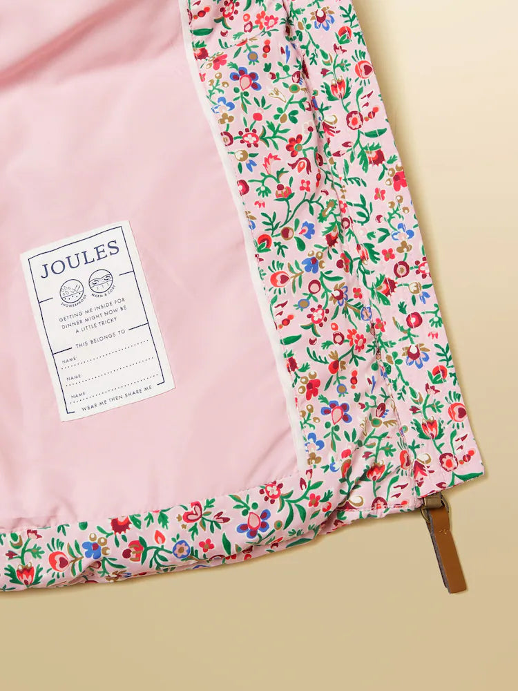 Joules Girls Emmeline Coat An291732 Pink Ditsy Clothing 2YRS / Pink,3YRS / Pink,4YRS / Pink,5YRS / Pink,6YRS / Pink,8YRS / Pink