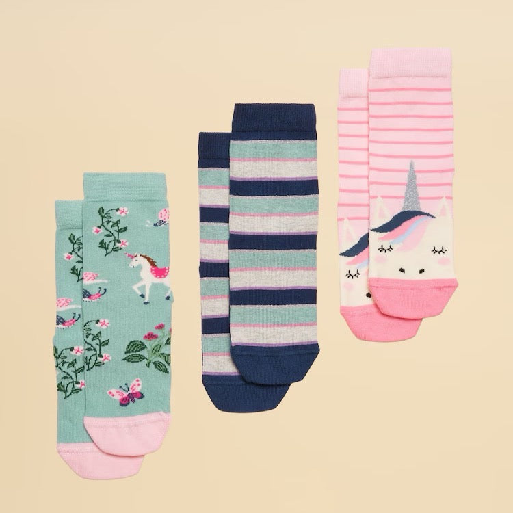 Joules 3 Pack Neatfeet At274312 Unicorn Clothing UK6-8 / Multi,UK9-12 / Multi,UK13-3 / Multi
