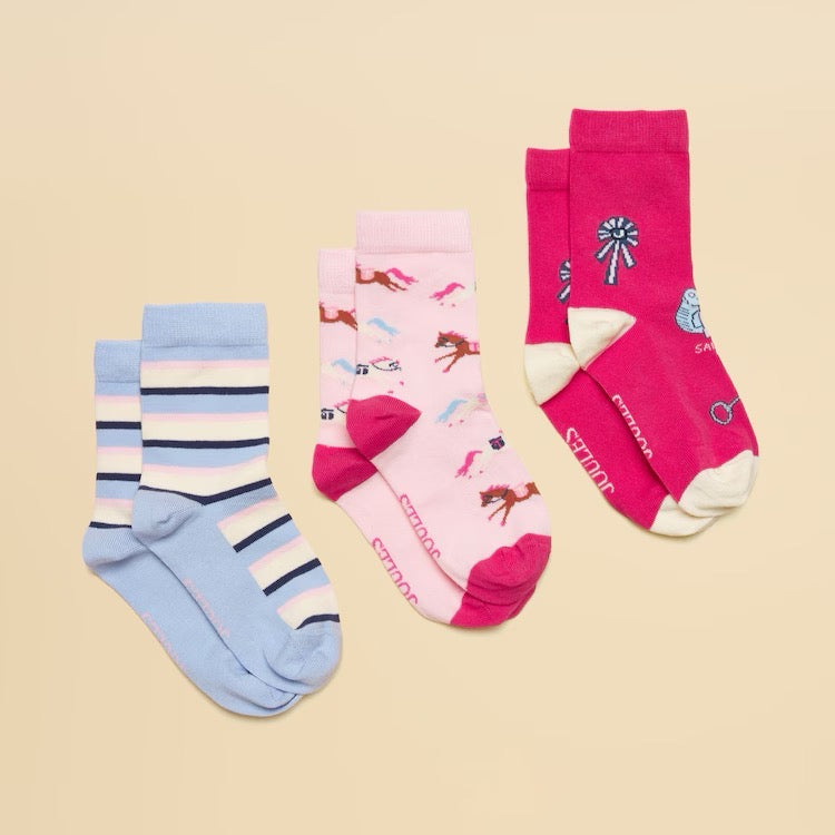 Joules 3 Pack Neatfeet At274410 Equestian Clothing UK6-8 / Multi,UK9-12 / Multi,UK13-3 / Multi
