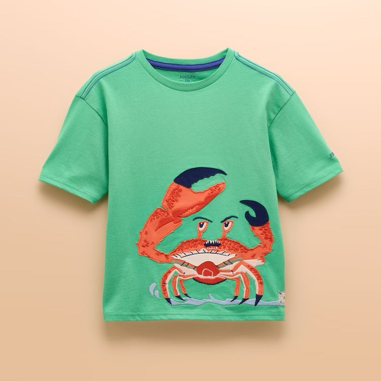 Joules Boys Archie T-Shirt E56239 Green Crab Clothing 3YRS / Green,4YRS / Green,5YRS / Green,6YRS / Green,8YRS / Green