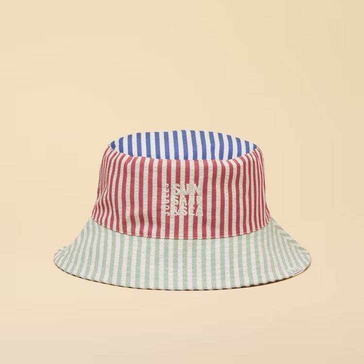 Joules Boys Bayley Bucket Hat W31245 Blue Multi Stripe Clothing 3-7YRS / Multi,8-12YRS / Multi