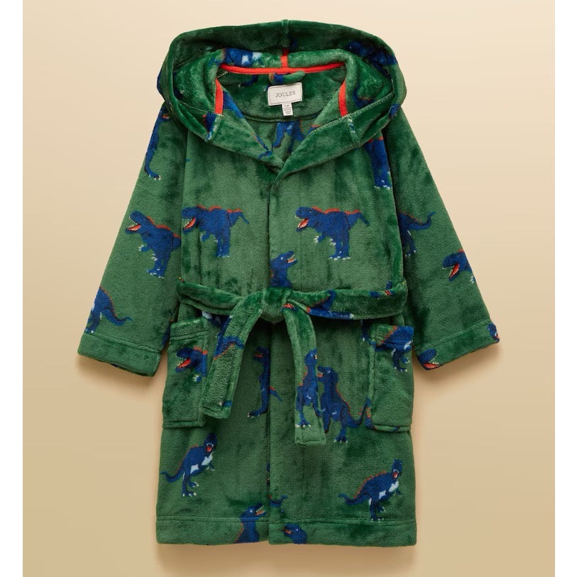 Joules Boys Dressing Gown Ay5110 Green Dino Clothing 3-4YRS / Green,5-6YRS / Green,7-8YRS / Green,9-10YRS / Green