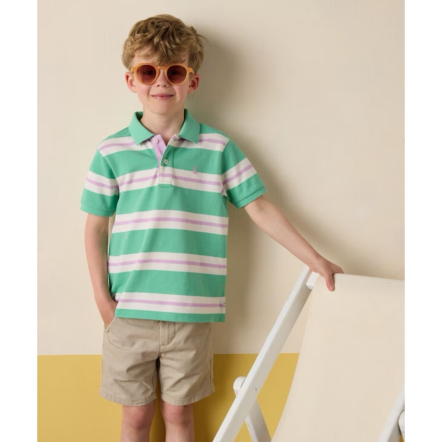 Joules Boys Filbert Polo Shirt E55793 Green Stripe Clothing 5YRS / Green,6YRS / Green,8YRS / Green,10YRS / Green,12YRS / Green