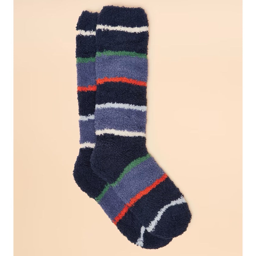 Joules Boys Fluffy Socks At2737 Blue Stripe Clothing UK8-10 / Blue,UK11-13 / Blue,UK1-3 / Blue