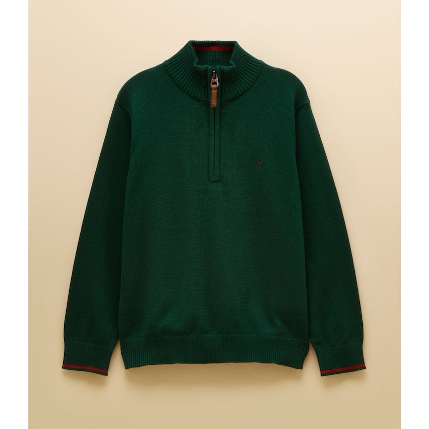 Joules Boys Hillside Quarter Zip Sweater Y31-871 Green
