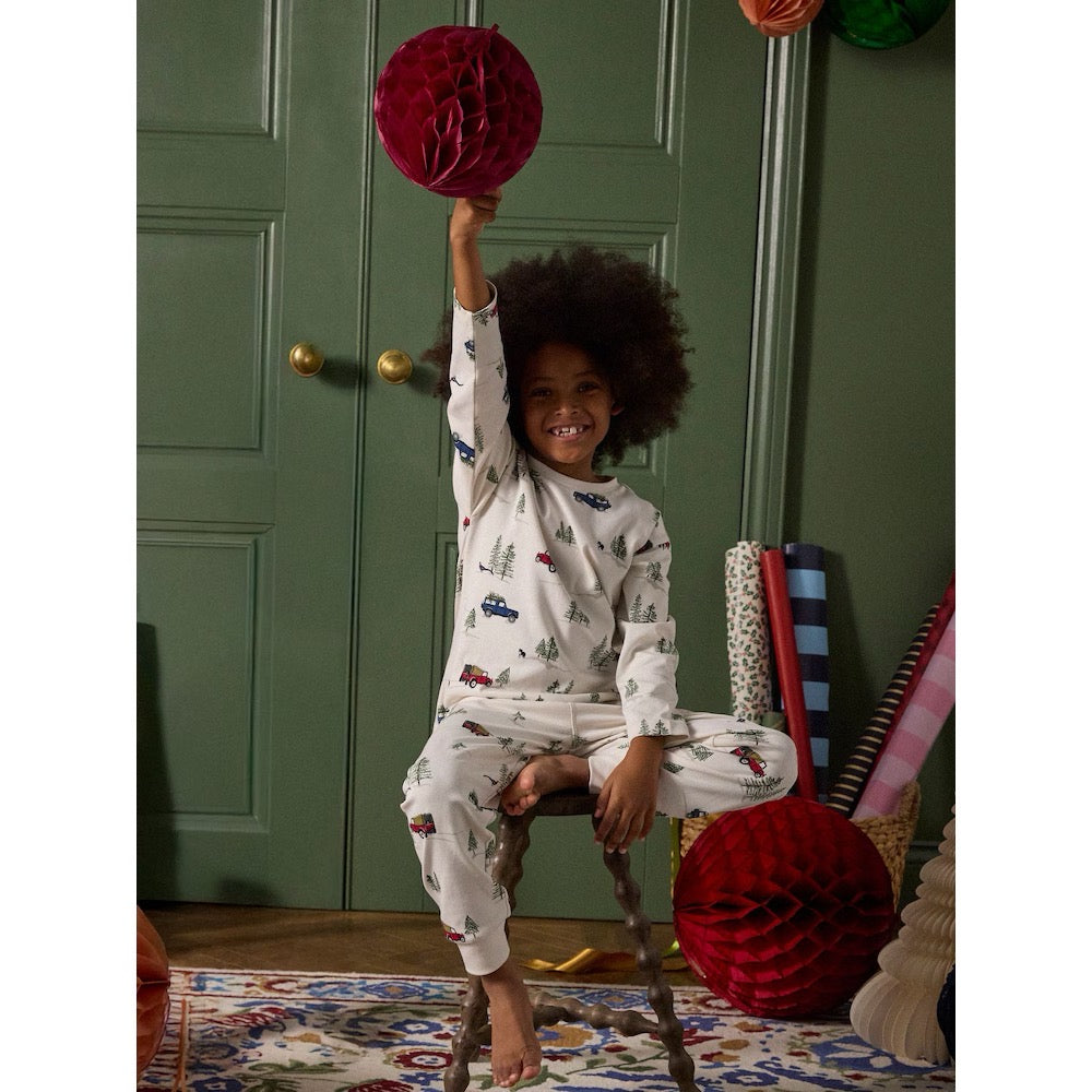 Joules Boys Kipwell 4X4 Pj Set Cream Clothing 2YRS / Cream,3YRS / Cream,4YRS / Cream,5YRS / Cream,6YRS / Cream,7YRS / Cream,8YRS / Cream,10YRS / Cream