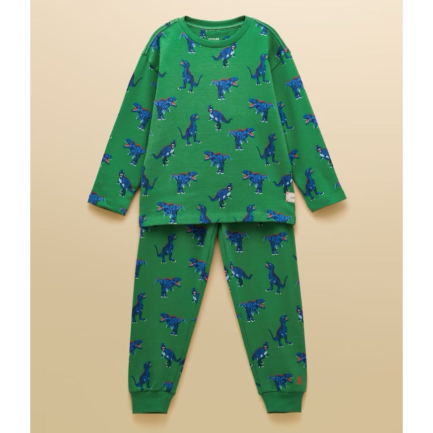 Joules Boys Kipwell Pj Set Ay510838 Green Dino Clothing 3YRS / Green,4YRS / Green,5YRS / Green,6YRS / Green,8YRS / Green