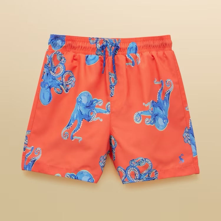 Joules Boys Octopus Swim Shorts H27-356 Clothing 4YRS / Orange,5YRS / Orange,6YRS / Orange,7YRS / Orange,8YRS / Orange