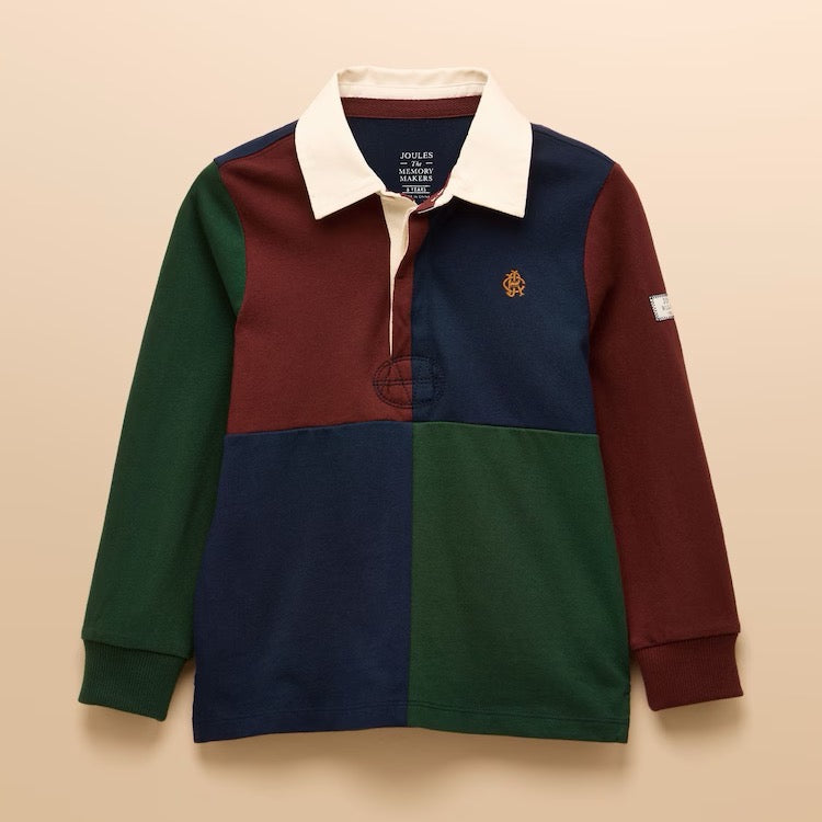 Joules Boys Oneside Rugby Shirt Ay5099 Harlequin Clothing 8YRS / Multi,10YRS / Multi,12YRS / Multi