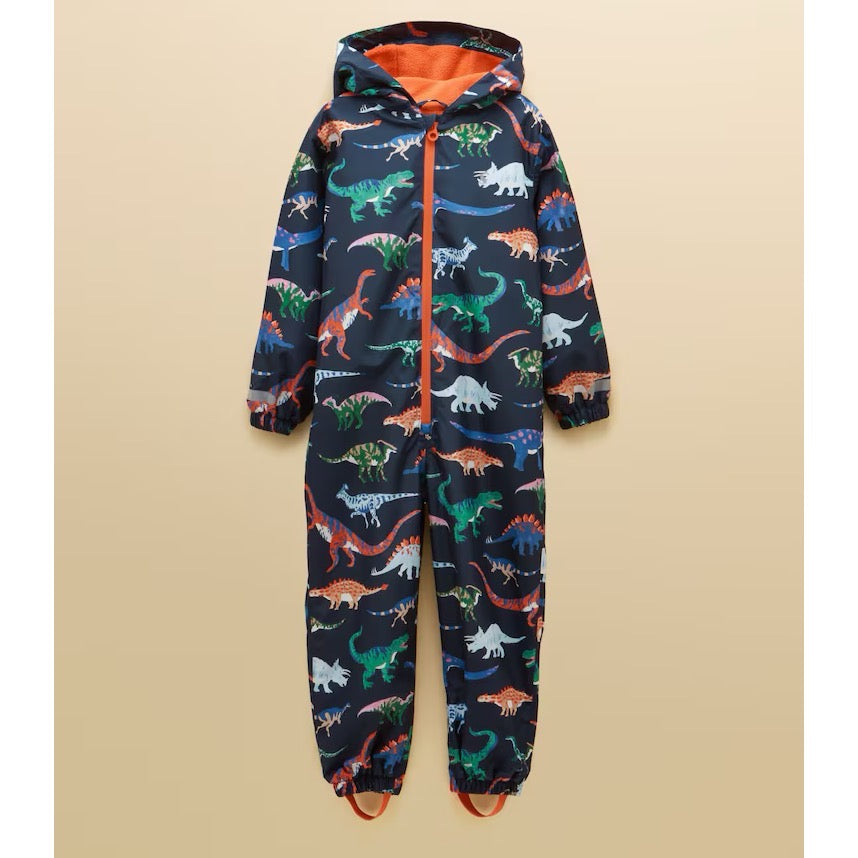 Joules Boys Raindrop Navy Dino Puddlesuit Clothing 1YRS / Navy,2YRS / Navy,3YRS / Navy,4YRS / Navy