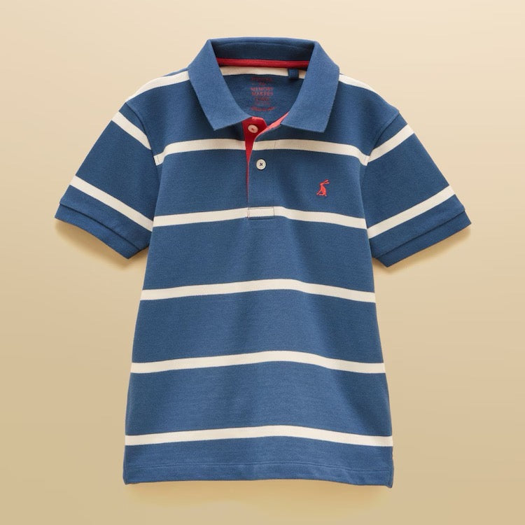 Joules Boys Woody Polo Shirt W93-827 Ink Blue Stripe Clothing 8YRS / Blue,10YRS / Blue,12YRS / Blue