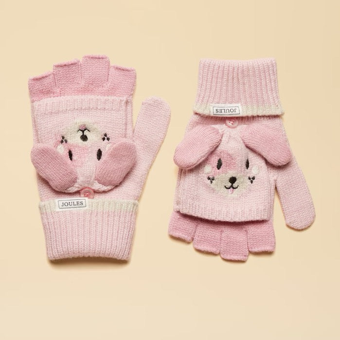 Joules Character Gloves Pink Dog Clothing ONE SIZE / Pink