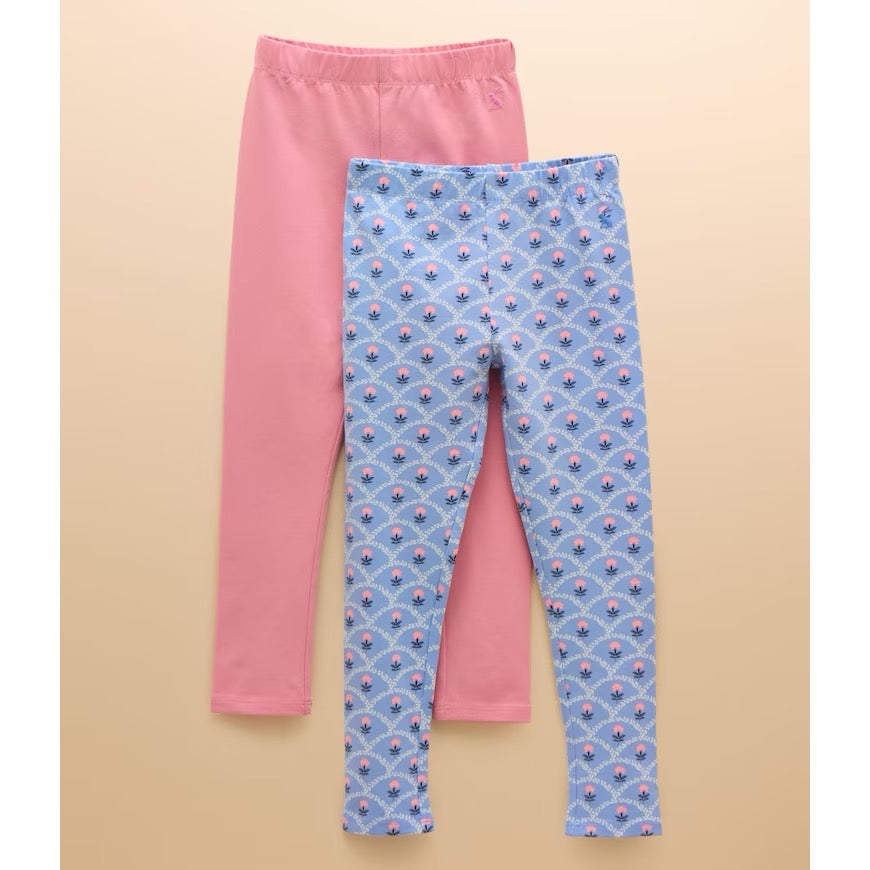 Joules Girls 2 Pack Deedee Leggings E59027 Pink Blue Clothing 4YRS / Multi,5YRS / Multi,6YRS / Multi,8YRS / Multi,10YRS / Multi
