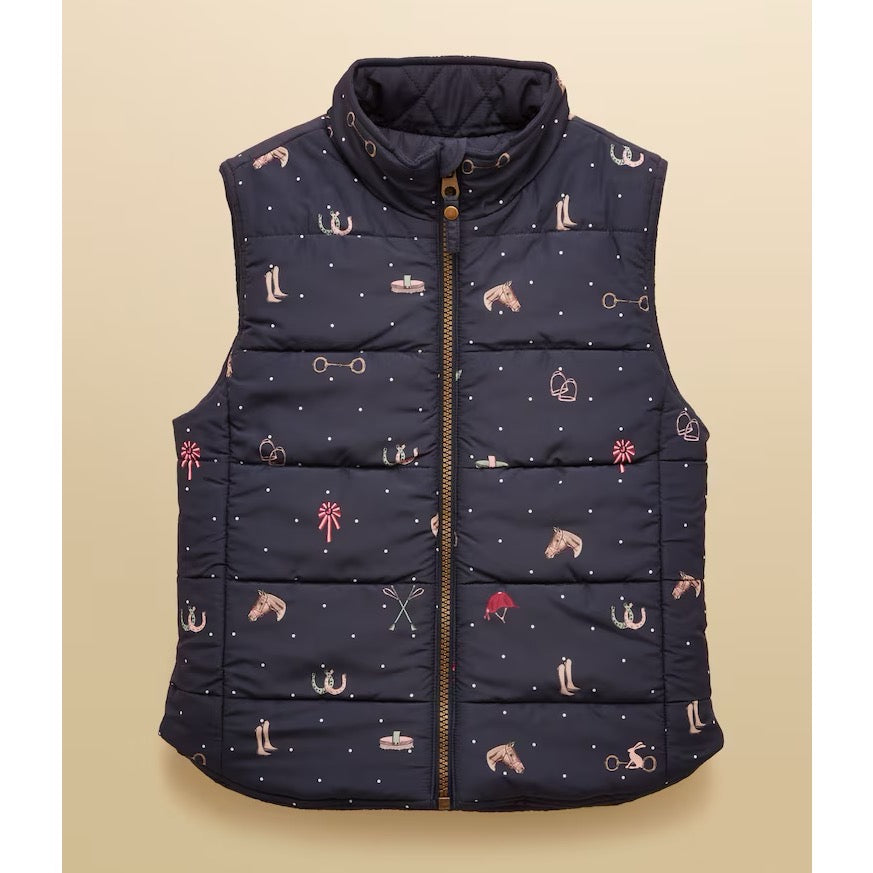 Joules Girls Atwell Reversible Gilet An2919 Horses Clothing 4YRS / Navy,5YRS / Navy,6YRS / Navy,8YRS / Navy,10YRS / Navy,12YRS / Navy