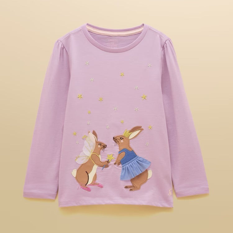 Joules Girls Ava T-Shirt G86-149 Lilac Bunny Clothing 2YRS / Lilac,3YRS / Lilac,4YRS / Lilac,5YRS / Lilac,6YRS / Lilac