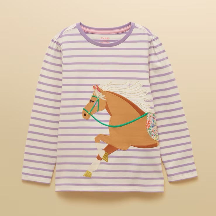 Joules Girls Ava T-Shirt H27-222 Lilac Horse Clothing 4YRS / Lilac,5YRS / Lilac,6YRS / Lilac,8YRS / Lilac