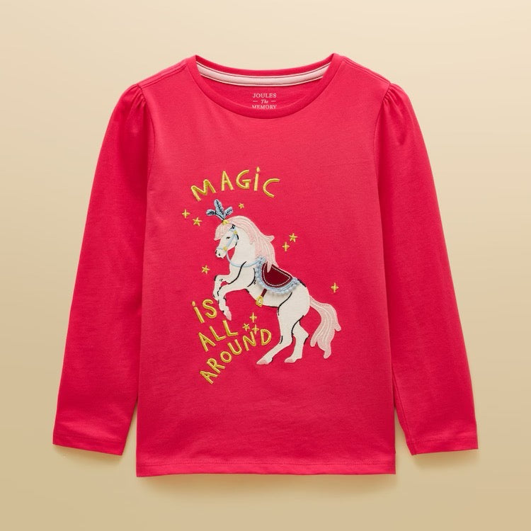 Joules Girls Ava Top G86-150 Fuchsia Magic