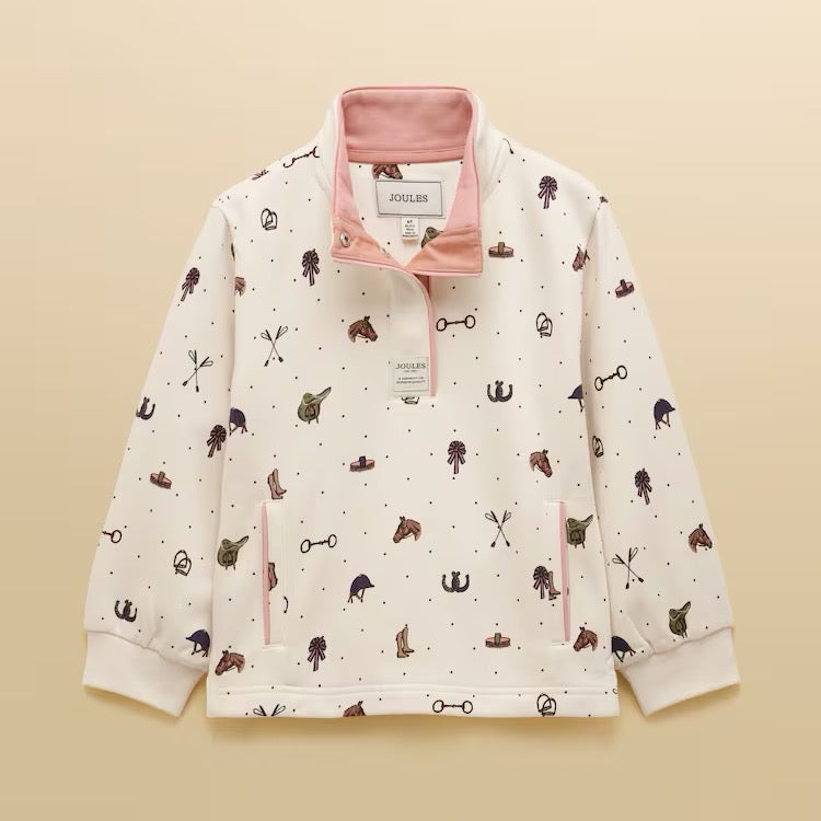 Joules Girls Burnham Sweatshirt Ay7587 Cream Horses Clothing 5YRS / Cream,6YRS / Cream,8YRS / Cream,10YRS / Cream
