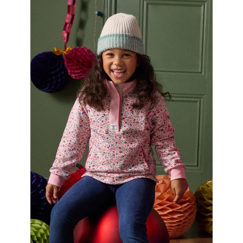 Joules Girls Burnham Sweatshirt F12470 Pink Floral Clothing 4YRS / Pink,5YRS / Pink,6YRS / Pink,8YRS / Pink,10YRS / Pink