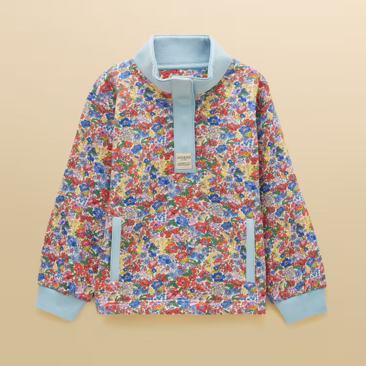 Joules Girls Burnham Sweatshirt V45-844 Ditsy Clothing 4YRS / Multi,5YRS / Multi,6YRS / Multi,8YRS / Multi,10YRS / Multi