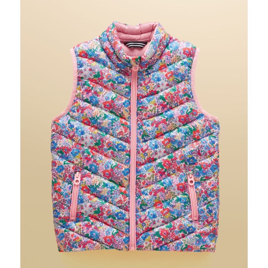 Joules Girls Crofton Gilet G79658 Pink Ditsy