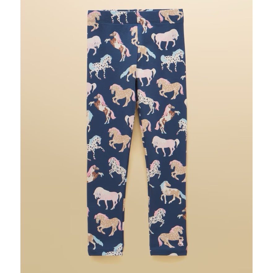 Joules Girls Dee Dee Leggings G16-053 Horse Print Clothing 4YRS / Navy,5YRS / Navy,6YRS / Navy,7YRS / Navy,8YRS / Navy,9YRS / Navy,10YRS / Navy