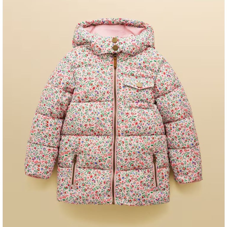 Joules Girls Emmeline Coat An291732 Pink Ditsy Clothing 2YRS / Pink,3YRS / Pink,4YRS / Pink,5YRS / Pink,6YRS / Pink,8YRS / Pink