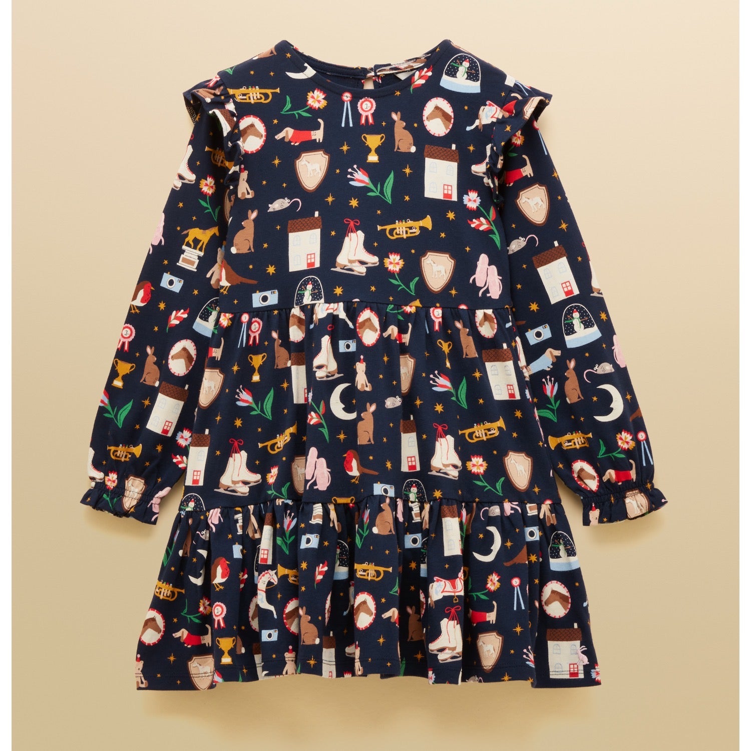 Joules Girls Evie Dress F1264534 Navy Clothing 4YRS / Navy,5YRS / Navy,6YRS / Navy,8YRS / Navy