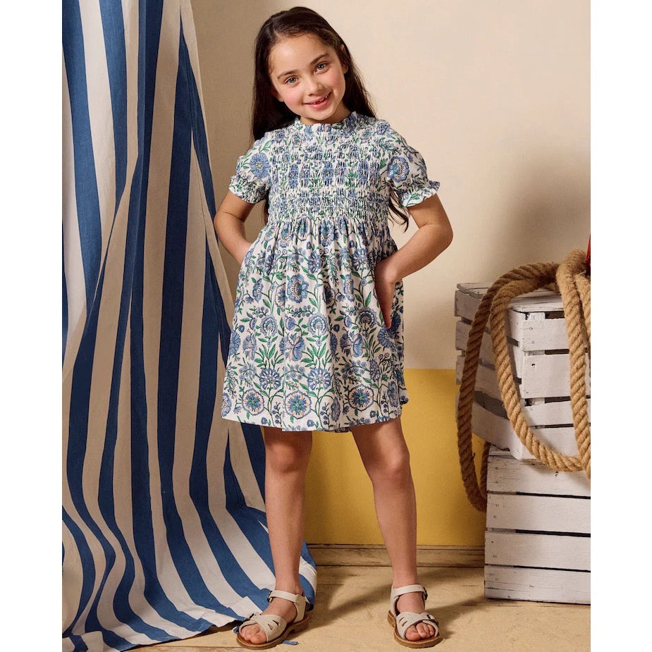 Joules Girls Gracie Dress Blue Floral Clothing 4YRS / Blue,5YRS / Blue,6YRS / Blue,8YRS / Blue