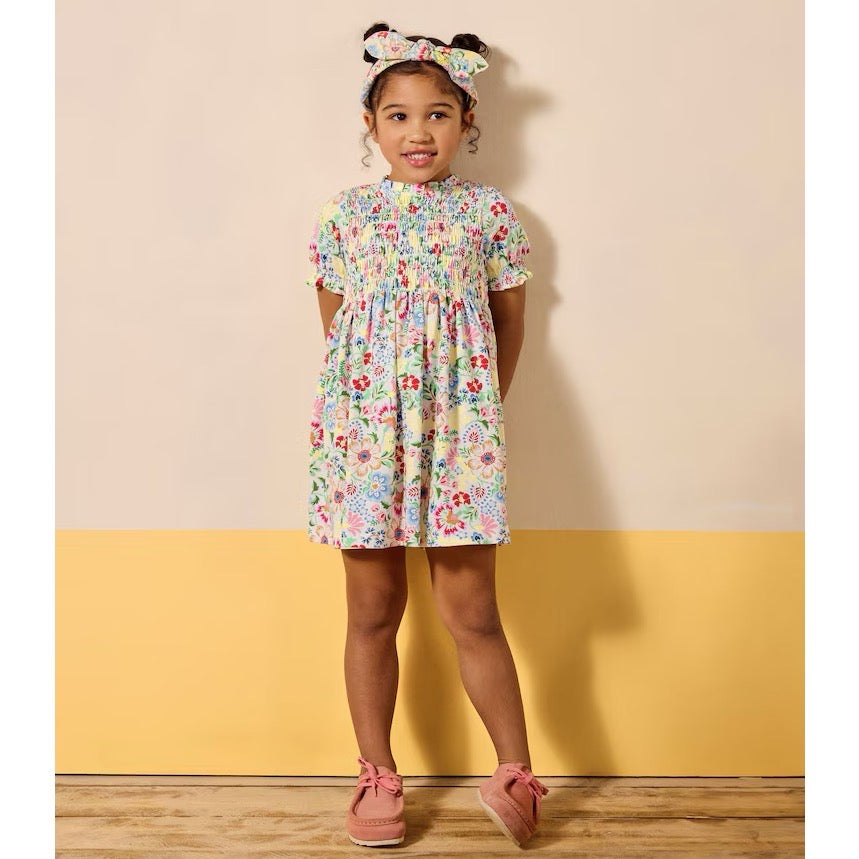 Joules Girls Gracie Dress E56517 Cream Floral Clothing 3YRS / Cream,4YRS / Cream,5YRS / Cream,6YRS / Cream,8YRS / Cream